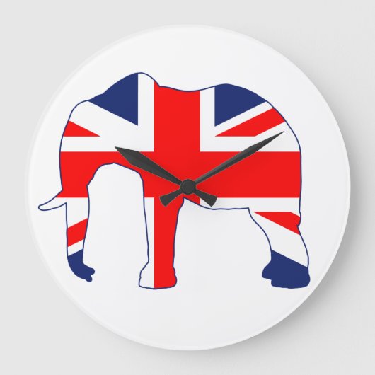 英国国旗イギリス象の時計 ラージ壁時計 (正面)
