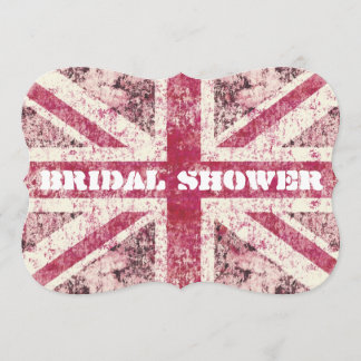 英国国旗ガーリーでグランジなイギリスの花嫁 招待状