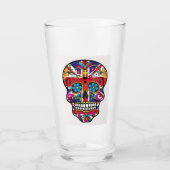 英国国旗キャンデーのスカル タンブラーグラス (正面)