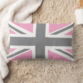 英国国旗ピンクの灰色のイギリス(イギリス)の旗 ランバークッション (ブランケット)