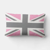 英国国旗ピンクの灰色のイギリス(イギリス)の旗 ランバークッション (裏面)