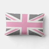 英国国旗ピンクの灰色のイギリス(イギリス)の旗 ランバークッション (裏面)