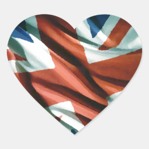 英国国旗ポップ・アートの術 ハートシール