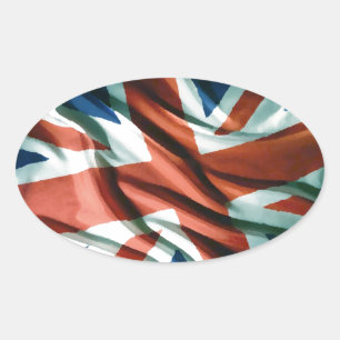 英国国旗ポップ・アートの術 楕円形シール