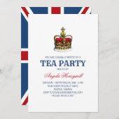 英国国旗王室ののクラウンティーパーティー 招待状 (正面/裏面)