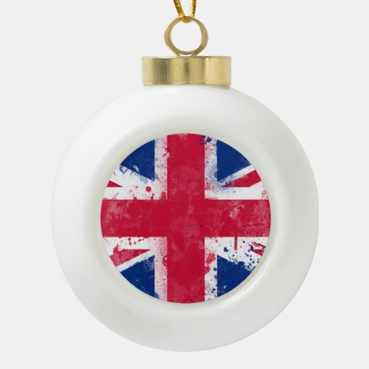 英国国旗統一されたまたはユニオンジャック セラミックボールオーナメント (正面)