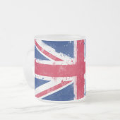英国国旗統一されたまたはユニオンジャック フロストグラスマグカップ (正面左)