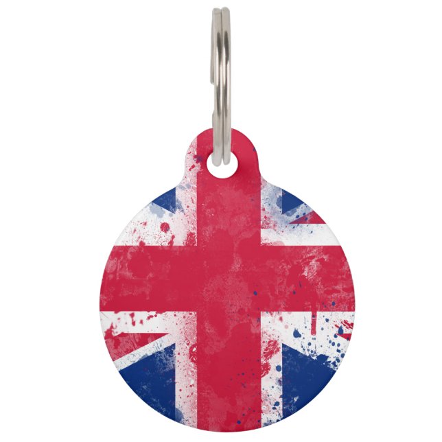 英国国旗統一されたまたはユニオンジャック ペット　ネームタグ (正面)