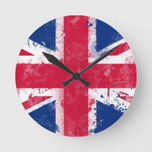 英国国旗統一されたまたはユニオンジャック ラウンド壁時計