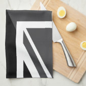 英国国旗黒いおよび灰色のイギリス(イギリス)の旗 キッチンタオル (四つ折り)