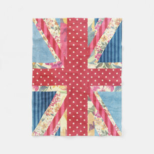 英国国旗 のぼろぼろの上品 フリースブランケット