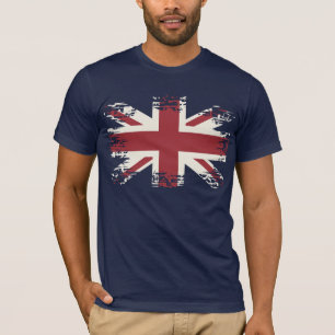 英国国旗(イギリスの旗)、グランジな様式 Tシャツ
