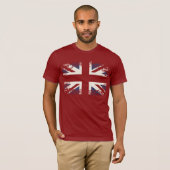 英国国旗(イギリスの旗)、グランジな様式 Tシャツ (正面フル)