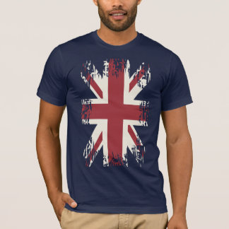 英国国旗(イギリスの旗)、グランジな様式 Tシャツ