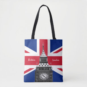 英国国旗&ビッグベン-ロンドン、英国/スポーツファン トートバッグ
