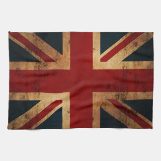 英国国旗(ヴィンテージの動揺してな一見) キッチンタオル