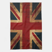 英国国旗(ヴィンテージの動揺してな一見) キッチンタオル (縦)