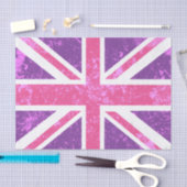 英国国旗、紫色およびピンク 薄葉紙 (クラフト)