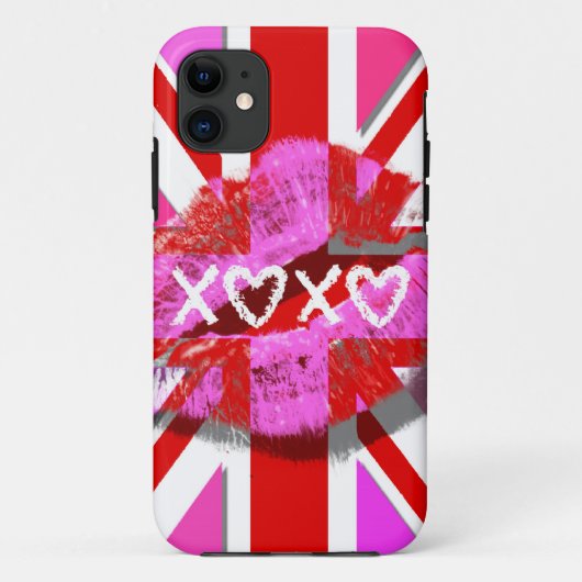 英国国旗- XOXO接吻して下さい Case-Mate iPhoneケース (裏面)