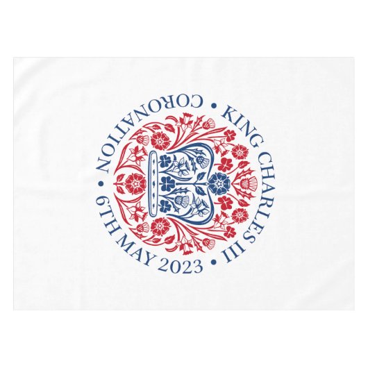 英国国王チャールズ3世メモリアビリア戴冠式 テーブルクロス (正面(横))