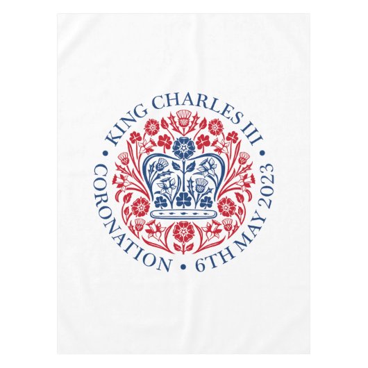 英国国王チャールズ3世メモリアビリア戴冠式 テーブルクロス (正面)