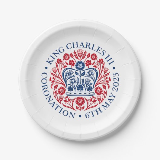 英国国王チャールズ3世メモリアビリア戴冠式 ペーパープレート (正面)
