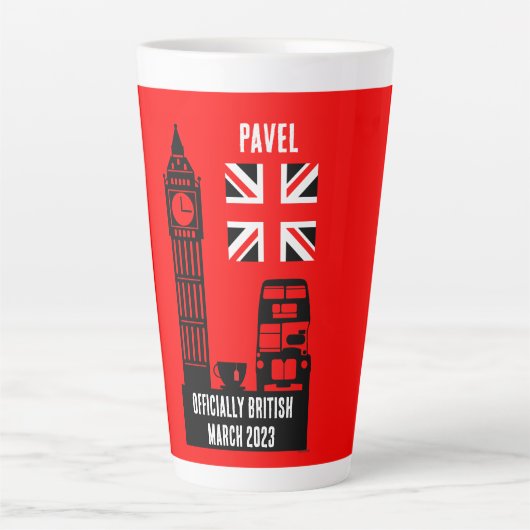 英国市民権ギフト カフェラテマグ (正面)