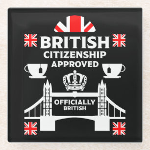 英国市民権ギフト ガラスコースター