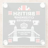 英国市民権ギフト ガラスコースター (裏面)