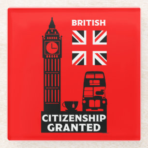 英国市民権ギフト ガラスコースター