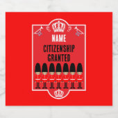 英国市民権ギフト スパークリングワインラベル (シングルラベル)