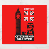 英国市民権ギフト ビールラベル (シングルラベル)