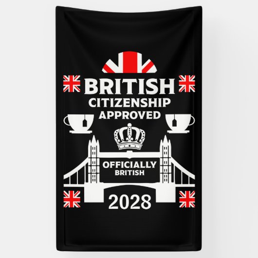 英国市民権ギフト 横断幕 (縦)