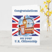 英国市民権ロンドンの贈り物おめでとうございます カード (黄色い花)