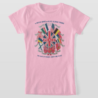 英国帝国および同盟国平和ビンテージエンブレム Tシャツ