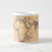 英国帝国を示す世界地図 ジャンボコーヒーマグカップ (正面)