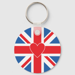 英国旗かジャックのデザイン及びハート キーホルダー