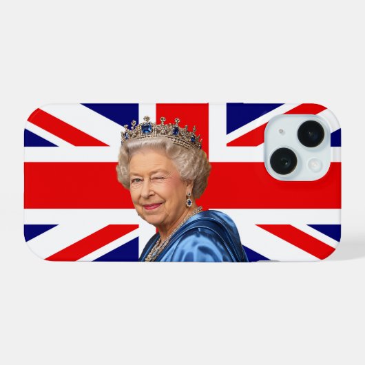 英国旗のいたずらなウィンク No 2 iPhone 15ケース (裏面横)