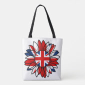 英国旗ひまわりデザイン 女性用 トートバッグ (裏面)