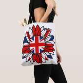 英国旗ひまわりデザイン 女性用 トートバッグ (クローズアップ)