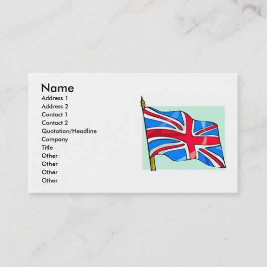 英国旗 ビジネスカード (正面)