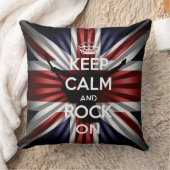 英国旗 ユニオンジャックとKeep calm and Rock On クッション (ブランケット)