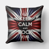英国旗 ユニオンジャックとKeep calm and Rock On クッション (裏面)