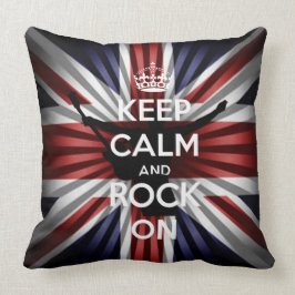 英国旗 ユニオンジャックとKeep calm and Rock On クッション
