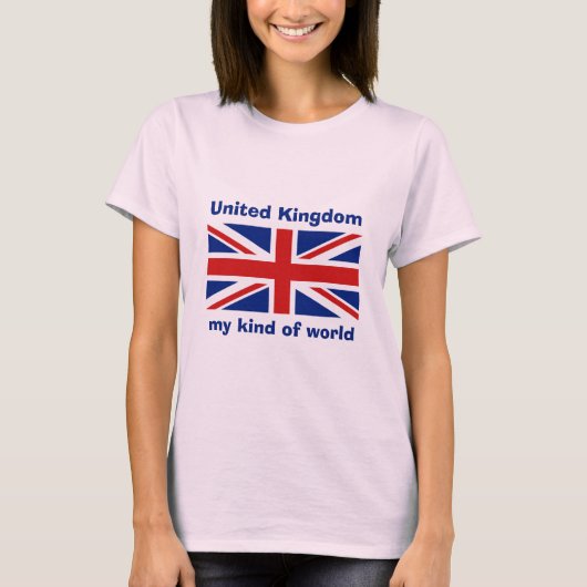 英国旗+地図+テキストTシャツ Tシャツ (正面)