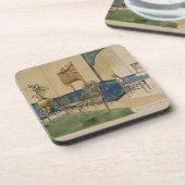 英国日本人のデザイン、c.1860 (ペン及び黒いインク及び コースター (左側)