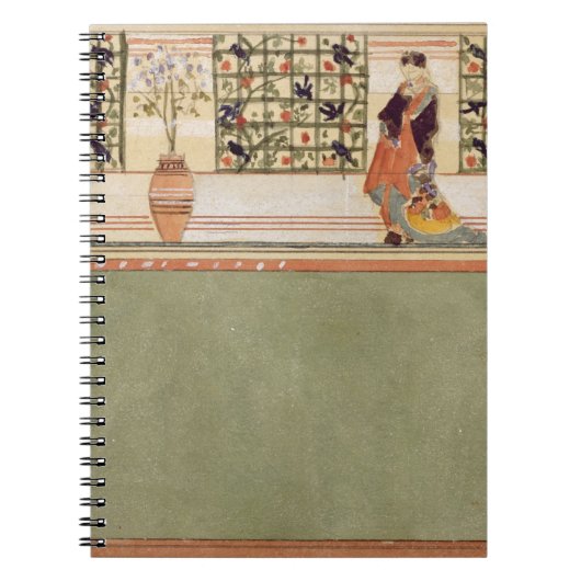 英国日本人の壁のデザイン、c.1860 (w/c及び鉛筆o ノートブック (正面)