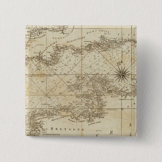 英国海峡の図 缶バッジ (正面)