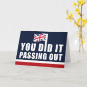 英国海軍ブルーホワイトレッドおめでとうの通過 カード (黄色い花)