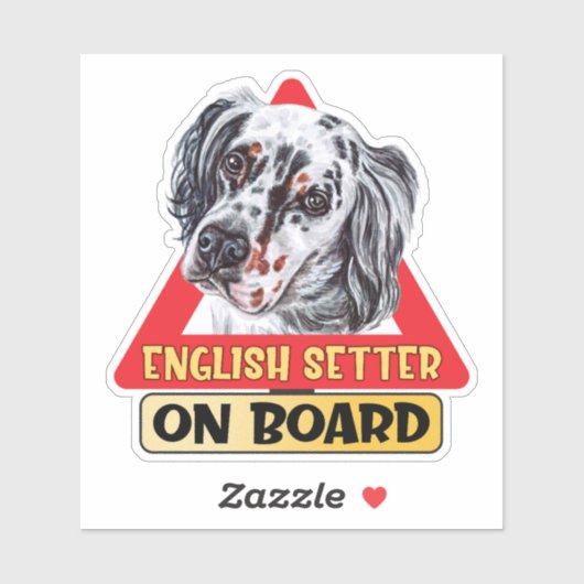 英国犬の赤い交通標識のセッター シール (シート)